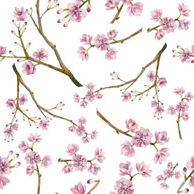 Watercolor sakura pattern