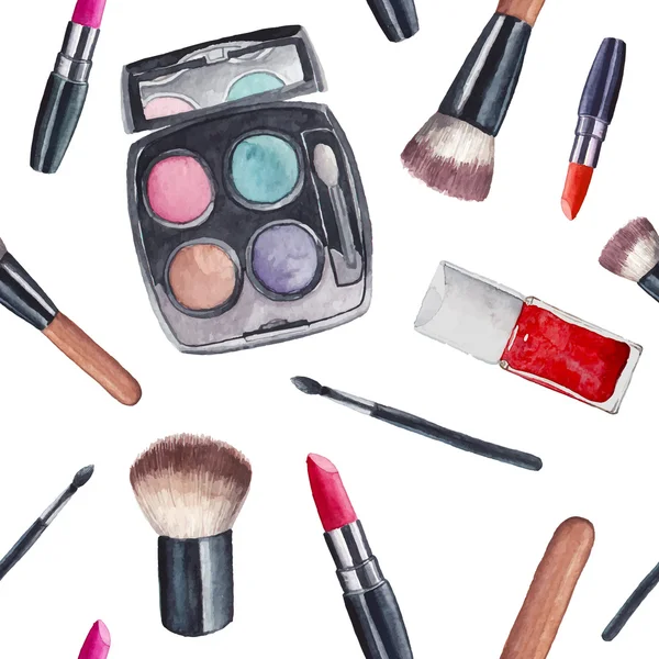 Watercolor cosmetics pattern Royalty Free Stock Illustrations