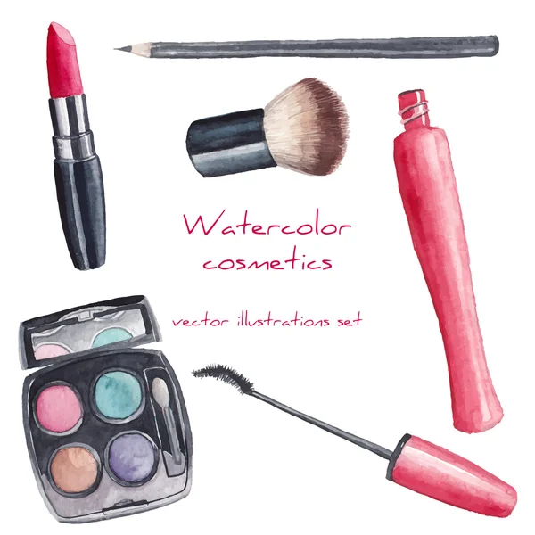 Watercolor cosmetics set Royalty Free Stock Illustrations