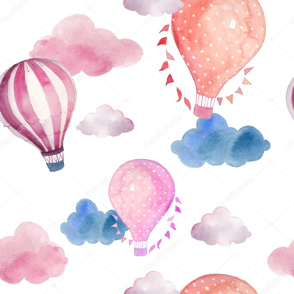 Watercolor Pattern With Air Balloons And Clouds Stock | watercolor pattern with air balloons and clouds stock Watercolor Pattern With Air Balloons And Clouds Stock | watercolor pattern with air balloons and clouds stock