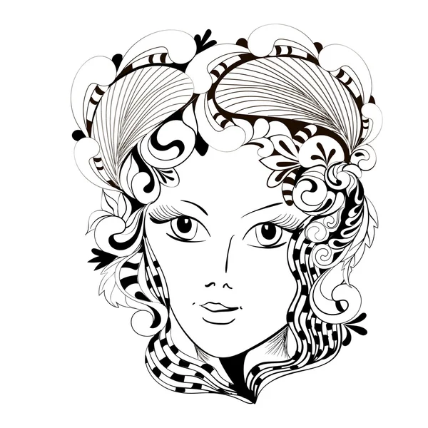 Fantasy abstract girl — Stock Vector