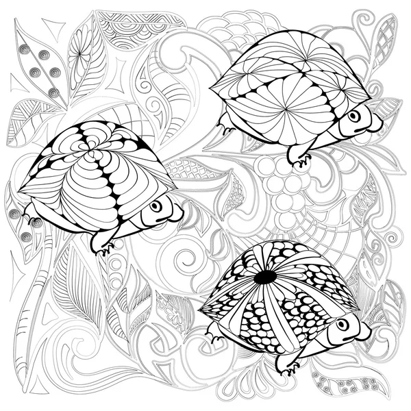 Tortugas fantasía abstracta — Vector de stock