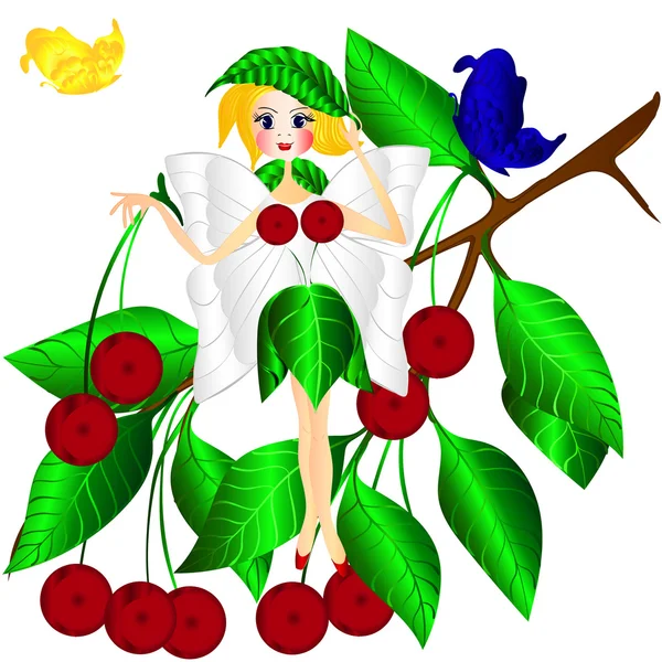 Fantasy fairy cherry — Stock vektor