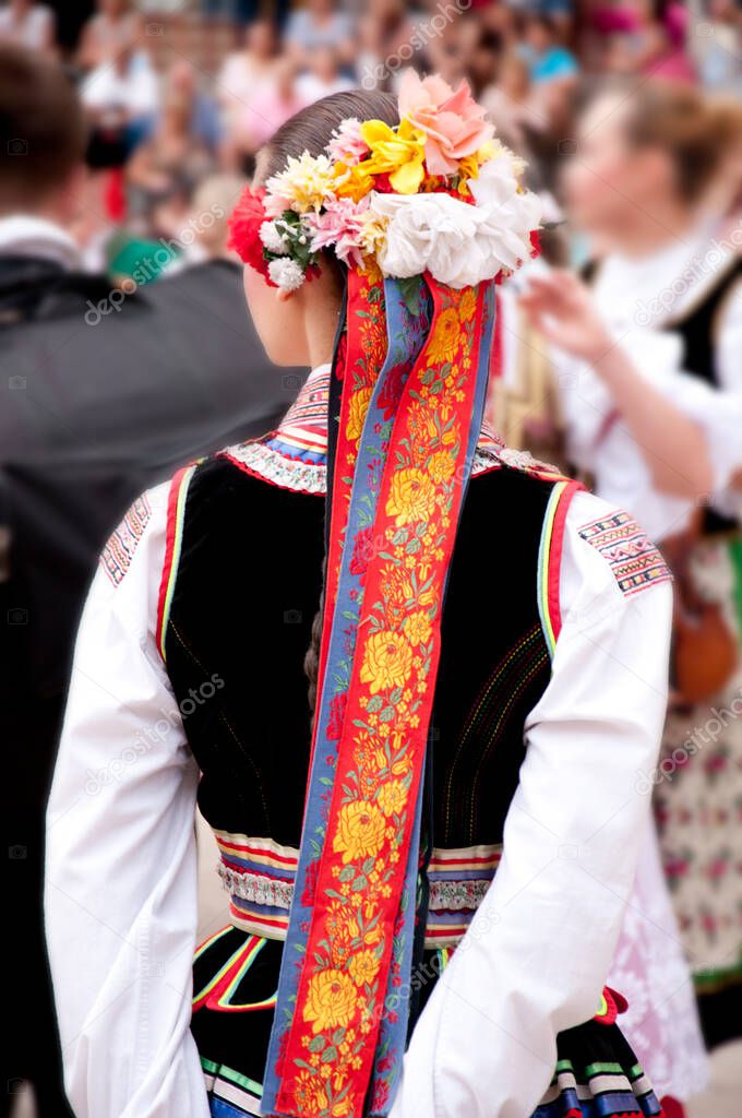 Detail of one of the folk costume of Poland.