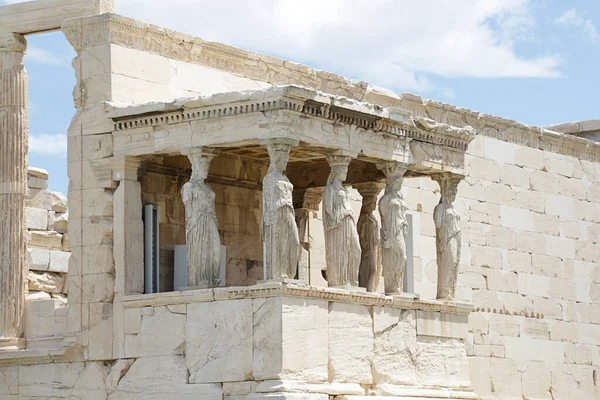 Древний Храм Эрехтейон Холме Акрополис Афинах Греция — стоковое фото