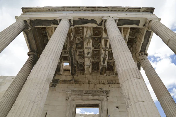 Antiguo Templo Erechtheion Colina Acrópolis Atenas Grecia — Foto de Stock