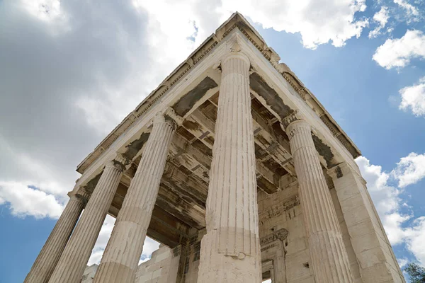 Starożytna Świątynia Erechtheion Wzgórzu Akropol Atenach Grecja — Zdjęcie stockowe
