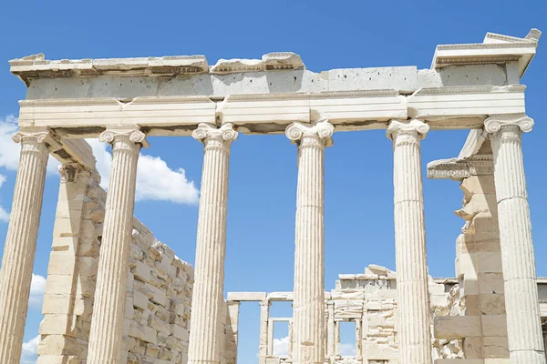 Antiguo Templo Erechtheion Colina Acrópolis Atenas Grecia — Foto de Stock