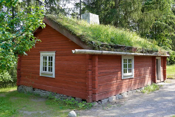 Geleneksel eski ahşap İsveç evi, Stockholm, İsveç