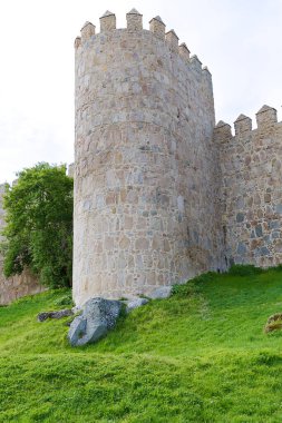 İspanya, Avila 'nın eski ortaçağ şehir duvarları