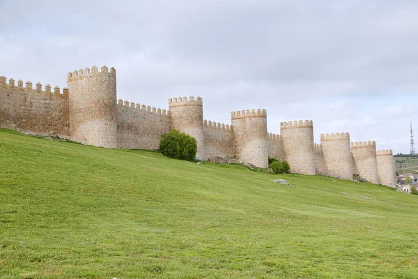 Starożytne Średniowieczne Mury Miasta Avila Hiszpania — Zdjęcie stockowe