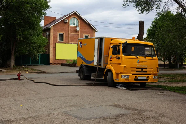 Orenburg Orenburg Region Russia 2021 Car Rosvodokanal Service Connected Hydrant — Stock Photo, Image