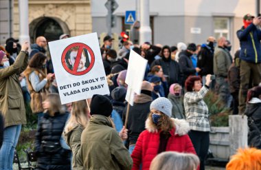 Anti-government protest, November 17, against coronavirus measures, for the resignation of the government of Matovic, Bratislava, Slovakia.