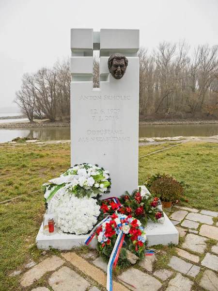 Emlékmű Kommunizmus Áldozatainak Pap Mell Srholec Bratislava Devin Szlovákia — Stock Fotó