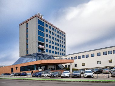 Slovakya grafik binası, yazıcı, yalan makinesi, Bratislava, Slovakya.