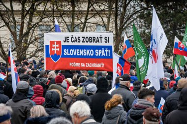 Hükümet karşıtı protesto, Başbakan Matoviç, Bratislava, Slovakya.