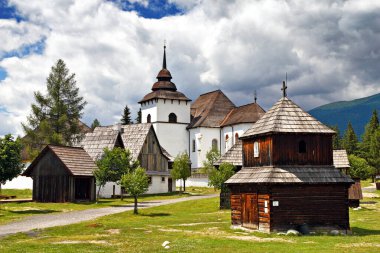 Pribylina 'da açık hava müzesi, halk mimarisi, Slovakya.