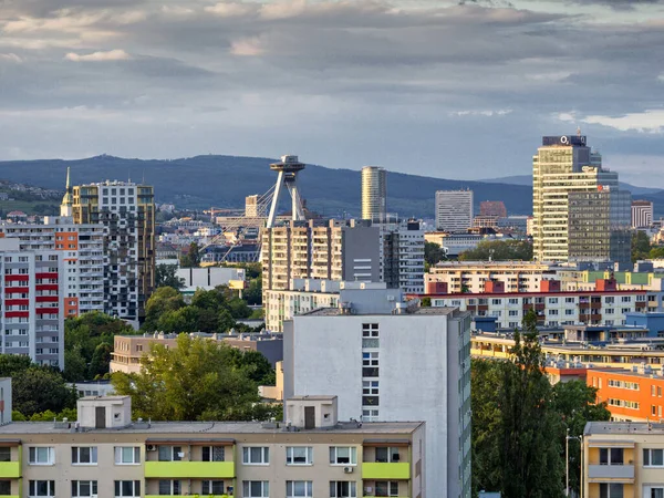 Utsikt Över Petrzalka Eset Högkvarter Snp Bro Bratislava Slovakien — Stockfoto