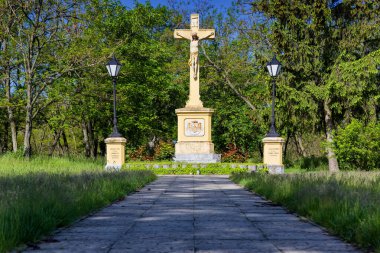 Calvary, Dvory nad Zitavou şapeli, çarmıha gerilen İsa, Slovakya.