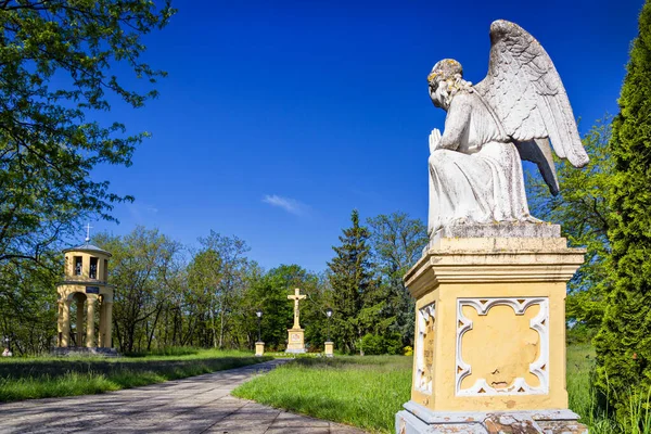 Chapel Dvory Nad Zitavou Statue Angel Crucified Slovakia — Stock Photo, Image