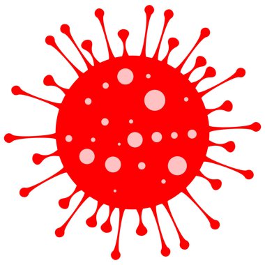 Coronavirus Bakteri Hücre Simgesi, Covid-2019, İzole Vektör Simgesi
