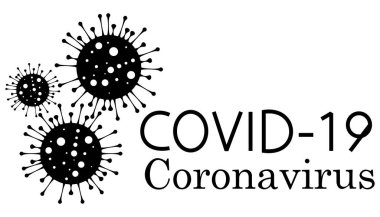 Covid-19, koronavirüs pandemik küresel uyarı, sembol ve simge vektör çizimi
