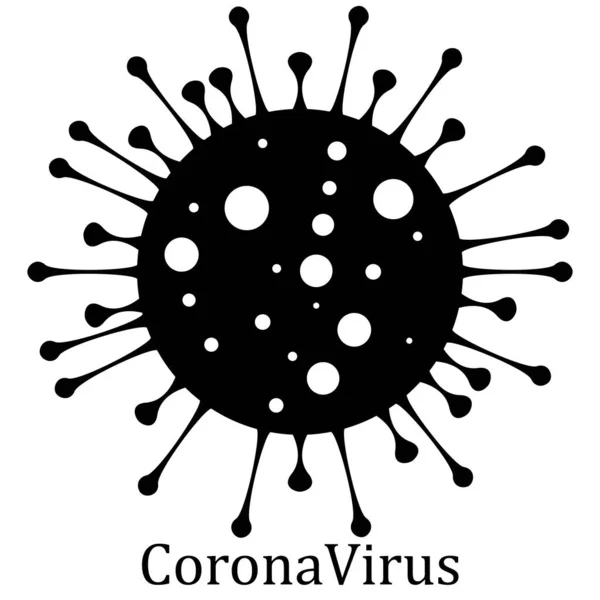 Icône de cellule de bactéries de coronavirus, Covid-2019, Icône de vecteur isolé — Image vectorielle