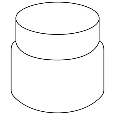 Krem, toz veya jel için vektör çizgisi Kozmetik Konteynırı.