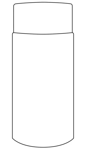 Ilustração Linha Maquete Recipiente Cosmético Branco Isolado Fundo Branco —  Vetores de Stock