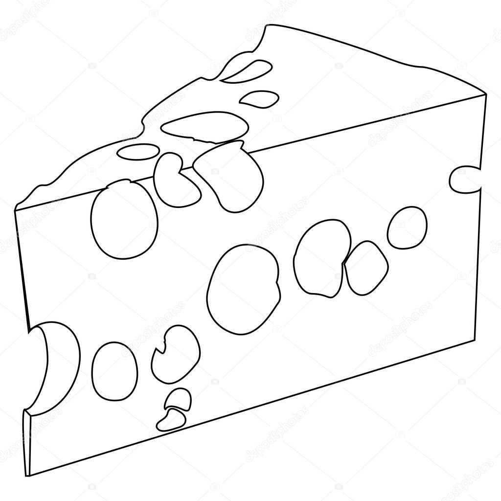 Cheese line icon, outline vector sign, isolated on white. logo illustration.
