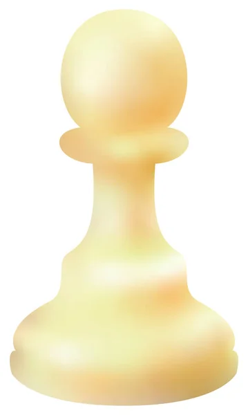 白い木製のチェスフィギュアポーンは白い背景に隔離された チェス ピース ポーン 現実的なベクトル図3D — ストックベクタ