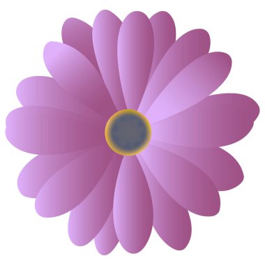 3D güzel çiçek gradyan vektör tasarımı beyaz arkaplanda izole edildi.