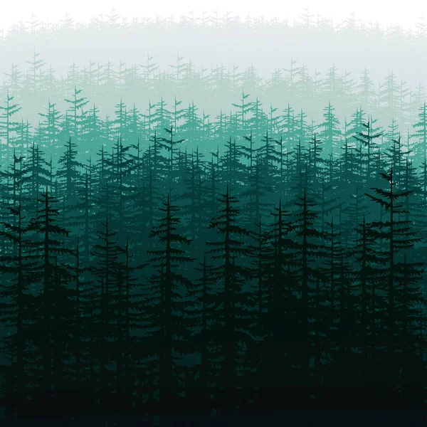 Arbres Forestiers Silhouettes Arrière Plan Illustration Vectorielle Horizontal Abstrait Nature — Image vectorielle