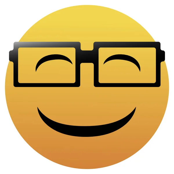 Emoticon Sorrindo Bonito Usando Óculos Emoji Smiley Ilustração Vetorial — Vetor de Stock