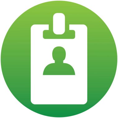 Yeşil çemberdeki web simgesi. Kopya rozetli iş içi boş kimlik kartları beyaz arkaplanı izole eder.