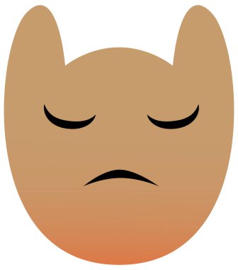 Büyük gözlü bir setin komik baykuş yüzü. Mutsuz poker suratı Kawaii Emoji. Güzel bir gradyanı olan simgeler. EPS 10.