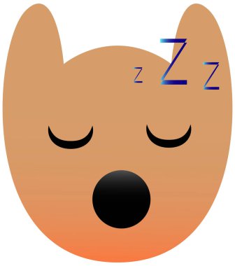 Büyük gözlü bir setin komik baykuş yüzü. Uyuyan Kawaii Emoji. Güzel bir gradyanı olan simgeler. EPS 10.