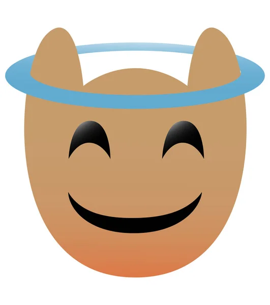 Zabawna Twarz Sowy Wielkimi Oczami Anioł Kawaii Emoji Ikony Pięknym — Wektor stockowy