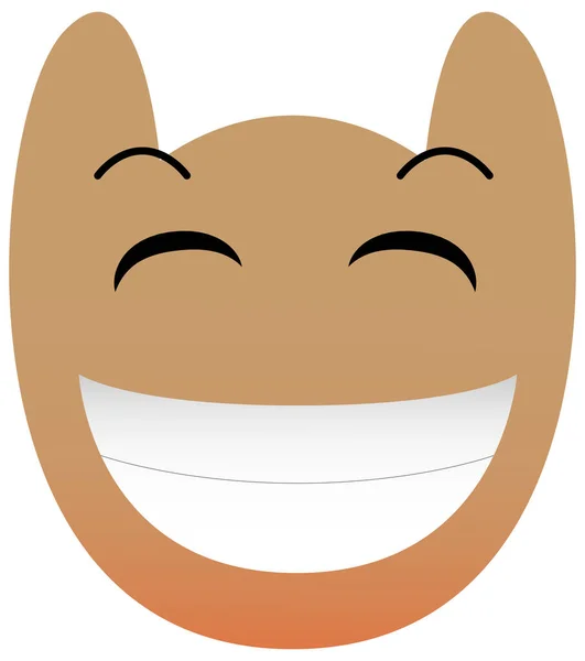 长着一双大眼睛的人的滑稽的猫头鹰脸 快乐Kawaii Emoji 有漂亮渐变的图标 Eps — 图库矢量图片