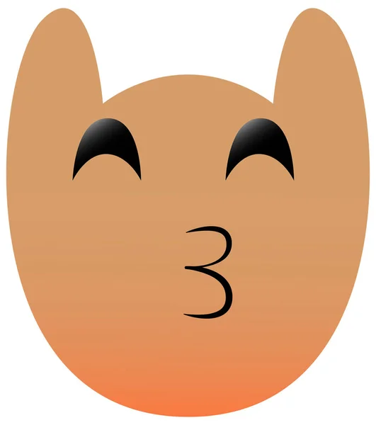 Дивне Обличчя Сови Широкими Очима Kiss Kawaii Emoji Ікони Прекрасним — стоковий вектор