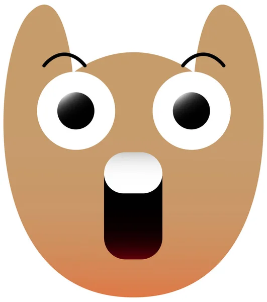 长着一双大眼睛的人的滑稽的猫头鹰脸 哇Kawaii Emoji 有漂亮渐变的图标 Eps — 图库矢量图片