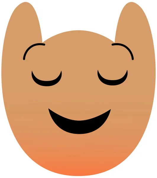 Büyük Gözlü Bir Setin Komik Baykuş Yüzü Huzurlu Kawaii Emoji — Stok Vektör
