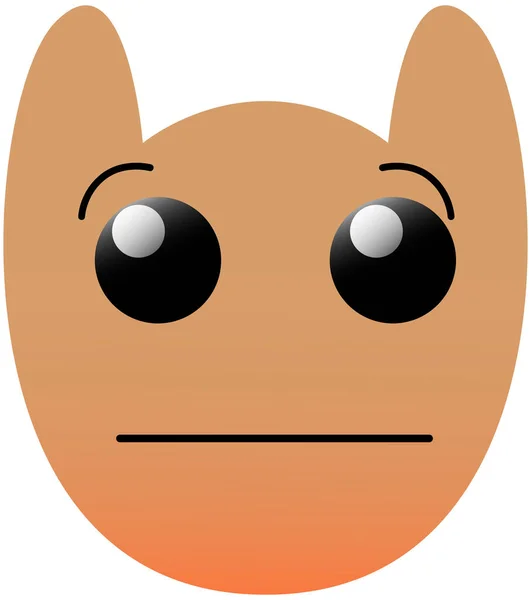 长着一双大眼睛的人的滑稽的猫头鹰脸 扑克脸Kawaii Emoji 有漂亮渐变的图标 Eps — 图库矢量图片