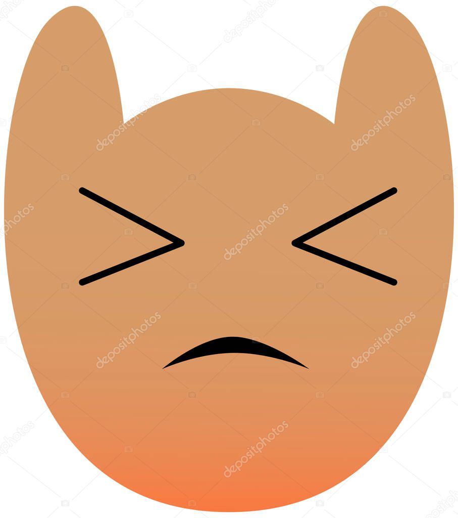 Confounded Unhappy owl Smile of a set. Confused Smile Icon. Emoji. Isolated Illustration on White Background EPS 10