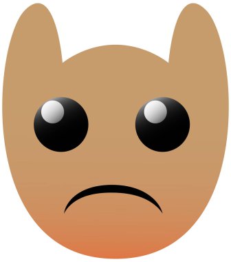 Büyük gözlü bir setin komik baykuş yüzü. Üzgün Kawaii Emoji. Güzel bir gradyanı olan simgeler. EPS 10.