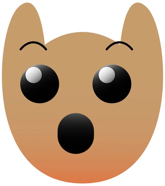 Büyük Gözlü Bir Setin Komik Baykuş Yüzü Şaşırdım Kawaii Emoji — Stok Vektör