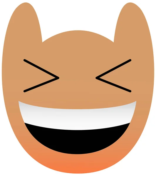 Lustiges Eulengesicht Mit Großen Augen Lachen Kawaii Emoji Ikonen Mit — Stockvektor