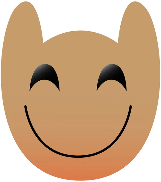 长着一双大眼睛的人的滑稽的猫头鹰脸 快乐Kawaii Emoji 有漂亮渐变的图标 Eps — 图库矢量图片
