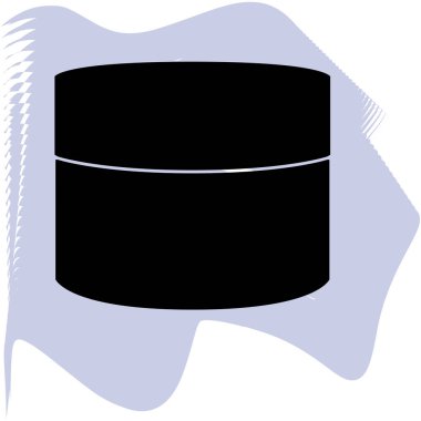 Krem, toz ya da jel vektörü, berber, kuaför, saç, siyah kap setin eflatun lekesi, beyaz arka planda izole. EPS 10