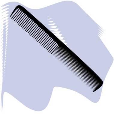 Tarama vektörü, berber, kuaför, kuaför, saç, beyaz arka planda izole edilmiş leylak lekesi ikonu üzerindeki siyah tarak. EPS 10